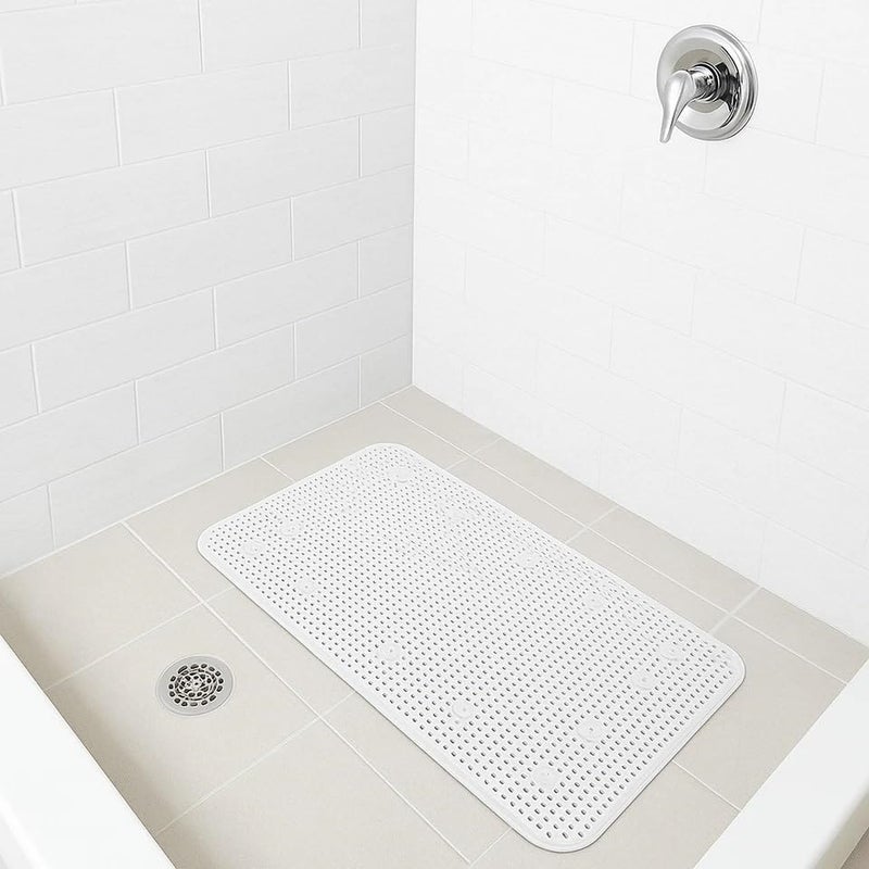Homestyle Bathtub and Shower Soft Waffle Cushioned Texture Spa Bathroom Shower and Bath Mat Non Slip 27.5" x 16" with Suction Cups and Drain Holes - Image 3